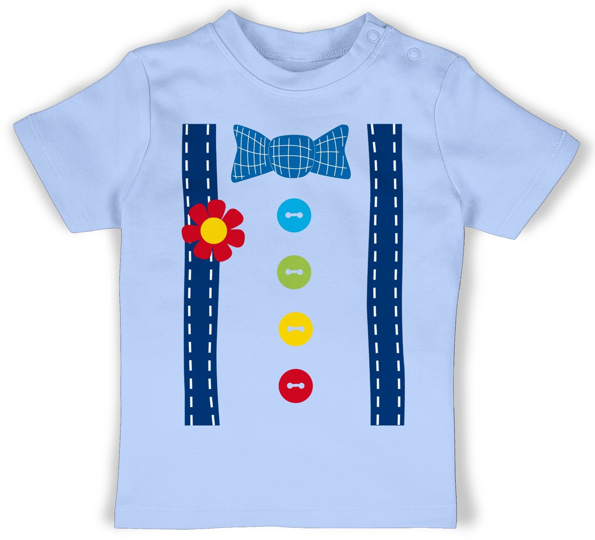 Shirtracer T-Shirt Clown Kostüm - Clowns Gruppen Clownkostüm Karneval & Fasching 3 Babyblau