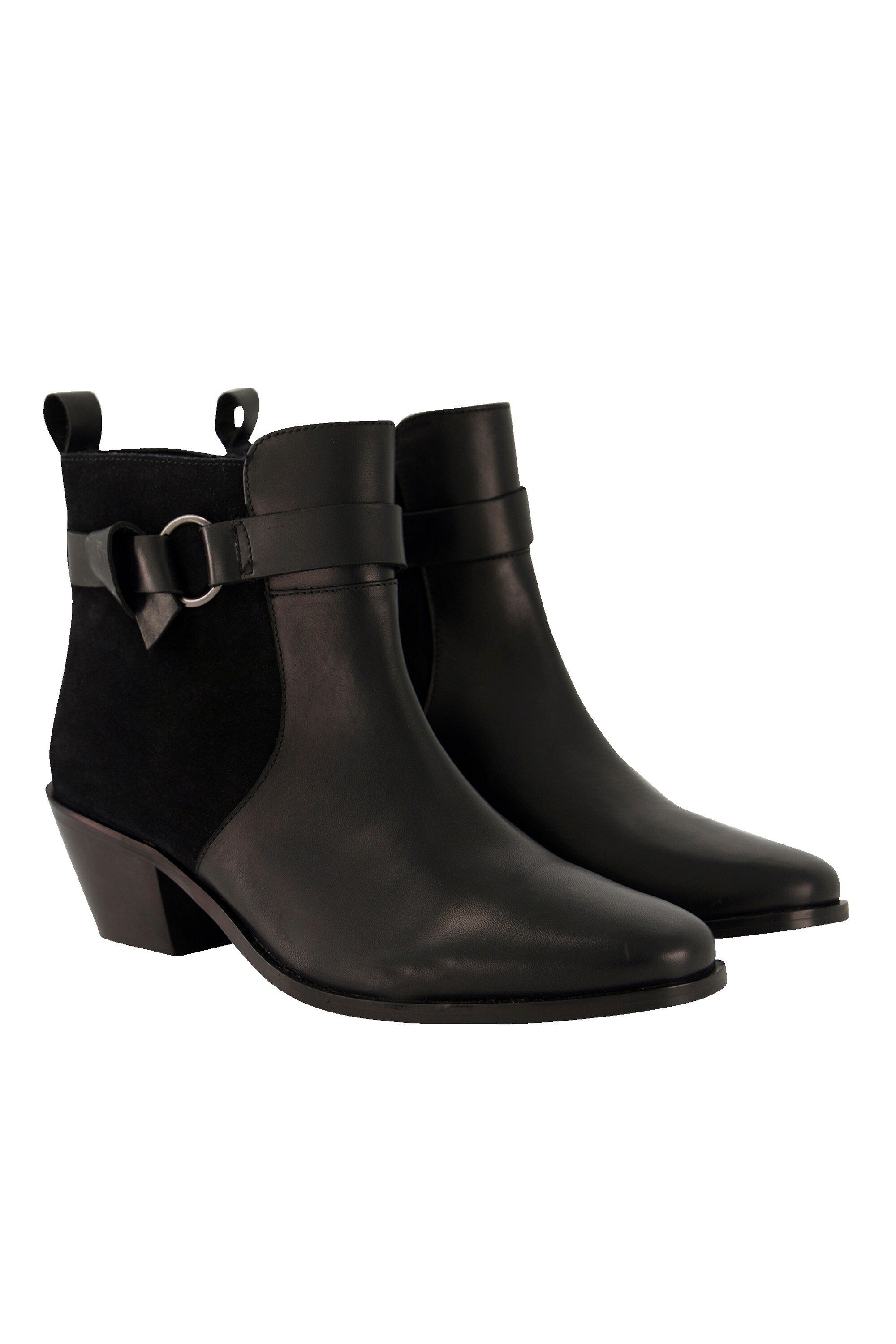 Ulla Popken Leder-Stiefeletten Ledermix Wechselfußbett Weite H Stiefel günstig online kaufen