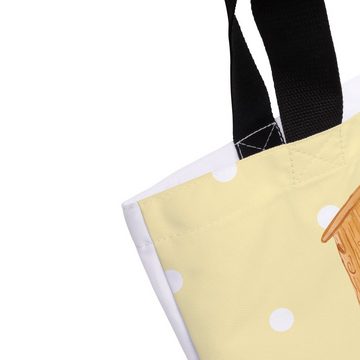 Mr. & Mrs. Panda Shopper Vogel Haus - Gelb Pastell - Geschenk, Beutel, Schultasche, Tiermotive (1-tlg), Trendiges Design