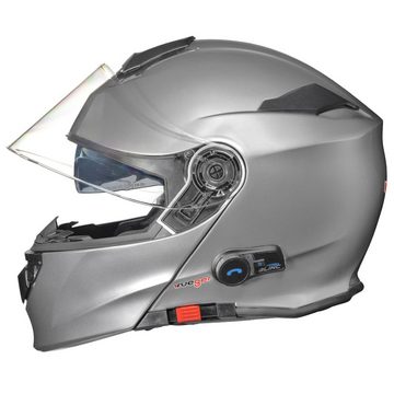 rueger-helmets Motorradhelm RS-983 Bluetooth Klapphelm Motorradhelm Conzept Motorrad Modular Helm ruegerRS-983 COM Titanium XS