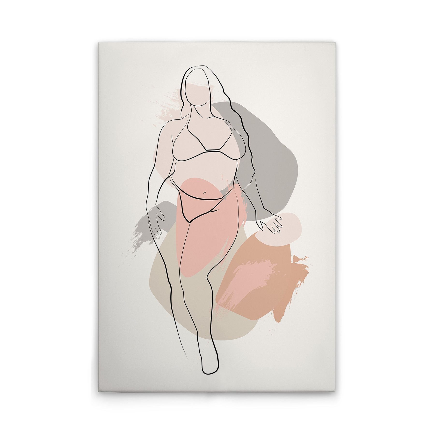 Tadessi Leinwandbild Bodyline Positivity Weiß Schwarz versch. Größen, Gemälde