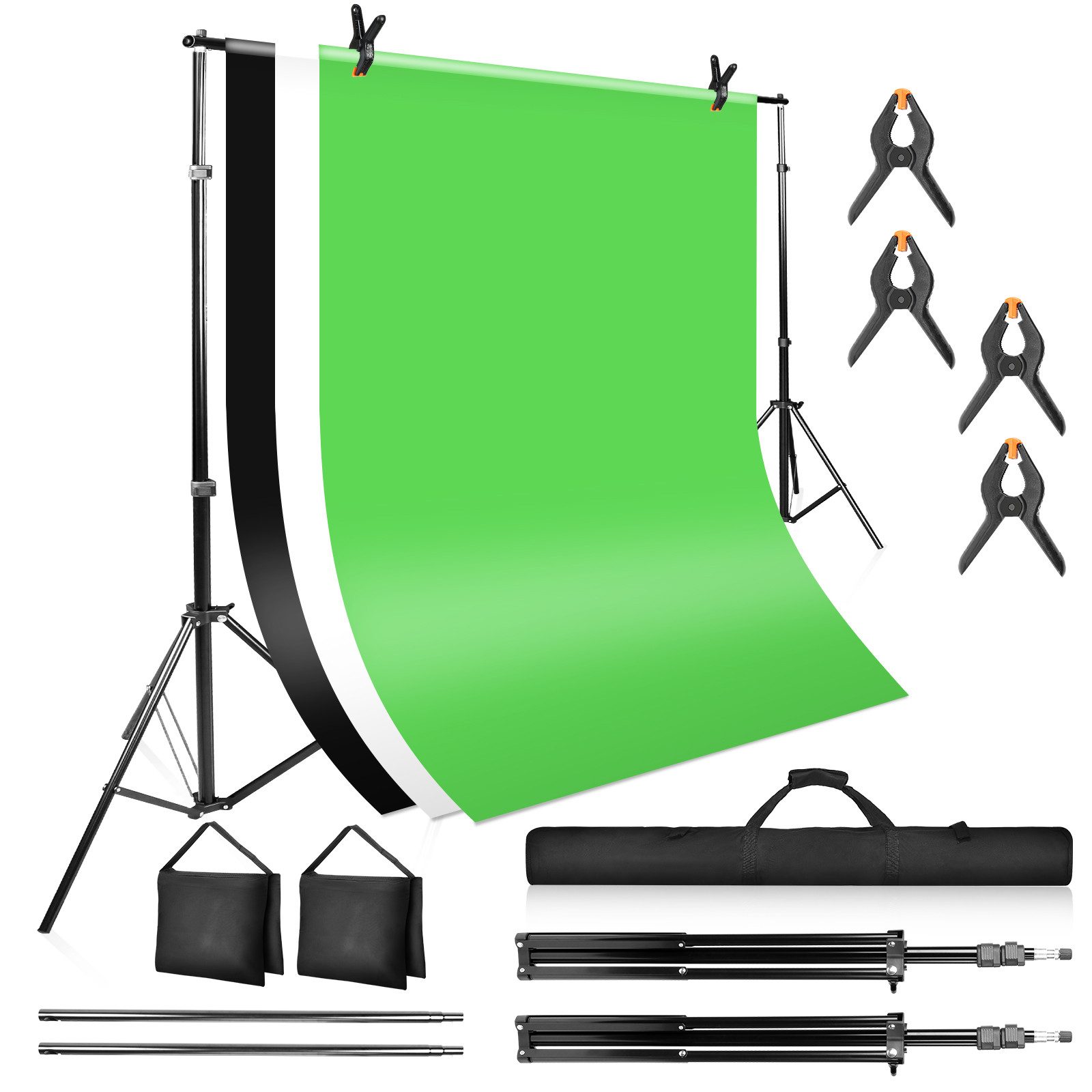 Hintergrundtuch 3x2m Fotostudio Hintergrundsystem Stativ 3x Hintergrund Set Mit Tasche