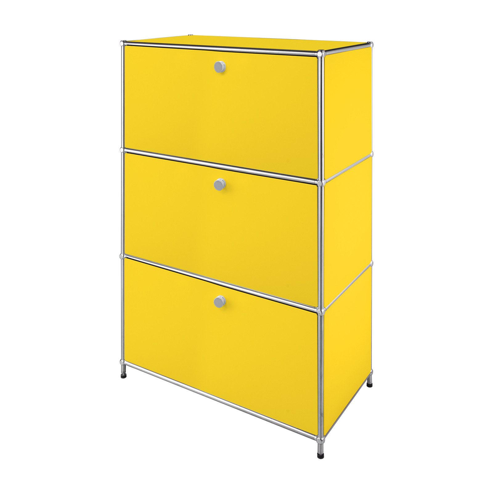 Kubus Standregal Urban Pure MK-129 Sideboard mit 3 verschließbaren Fächern, Einzelartikel, 3 verschließbare Fächer und 1 offene Ablage; höhenverstellbare Füße