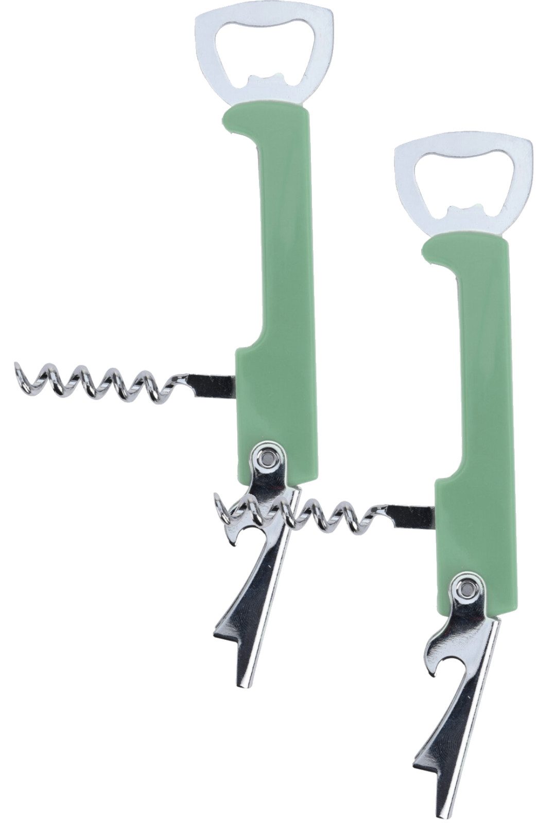 Koopman Flaschenöffner Korkenzieher Weinöffner Klappbar Bunt 2 er Set (Set, 2-tlg., Packung), 2tlg, Edelstahl, Korkenzieher, Bieröffner, Weinkorkenzieher