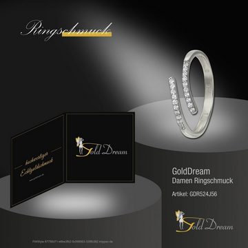 GoldDream Goldring GoldDream Gold Ring Gr.56 Line Zirkonia (Fingerring), Damen Ring Line aus 333 Weißgold - 8 Karat, Farbe: silber, weiß