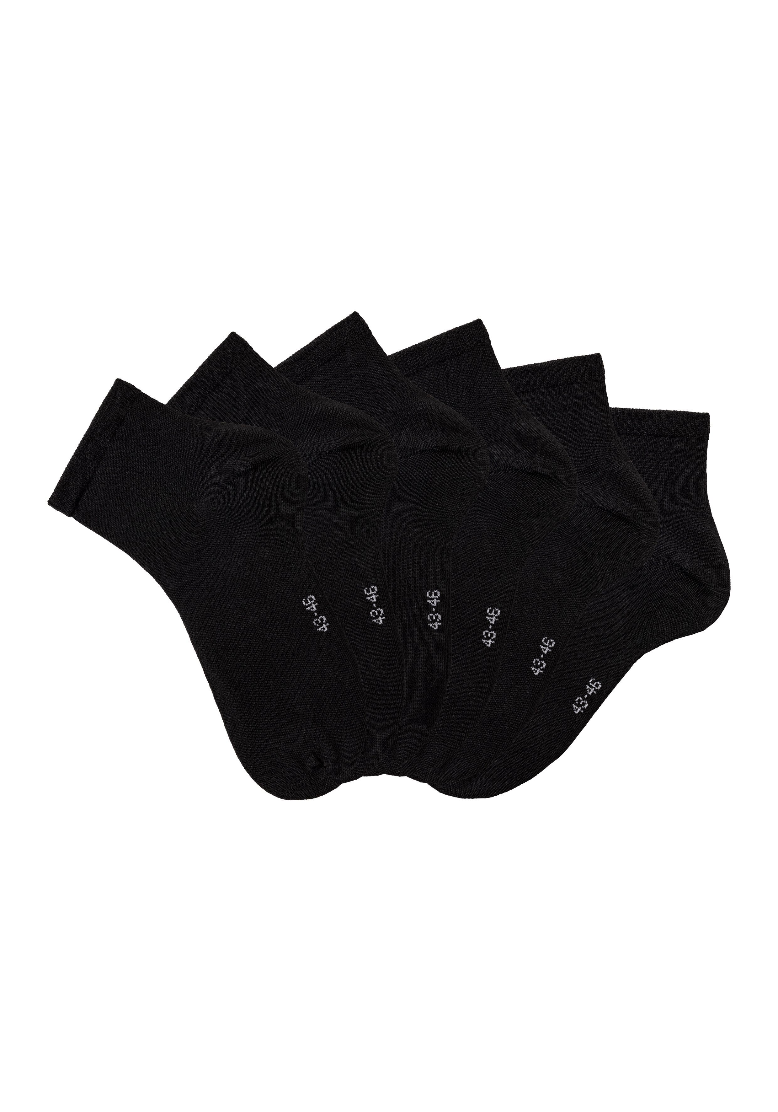 Bench. Kurzsocken (6-Paar) schwarz Markenlogo im mit 6x Bündchen eingestricktem