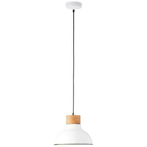 Brilliant Pendelleuchte Pullet, Lampe Pullet Pendelleuchte 30cm weiß/holz hell 1x A60, E27, 40W, gee