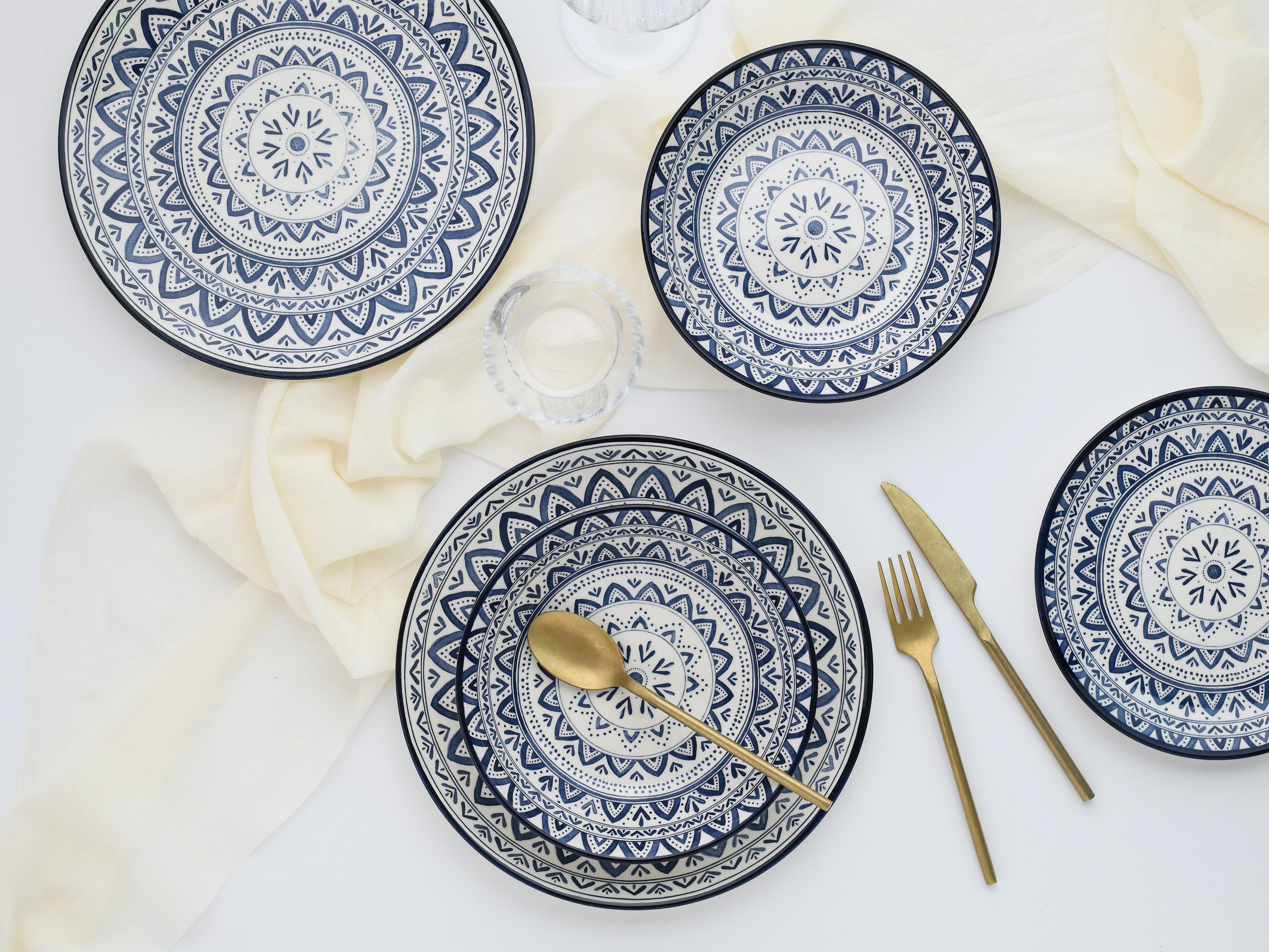 CreaTable Teller-Set Mexico, Teller Set 18-tlg (18-tlg), 6 Personen, Steingut, Traditionelle Motive