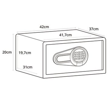 hjh OFFICE Möbeltresor Tresor SAFE COMPACT I Stahl, 25,5L mit LED Display