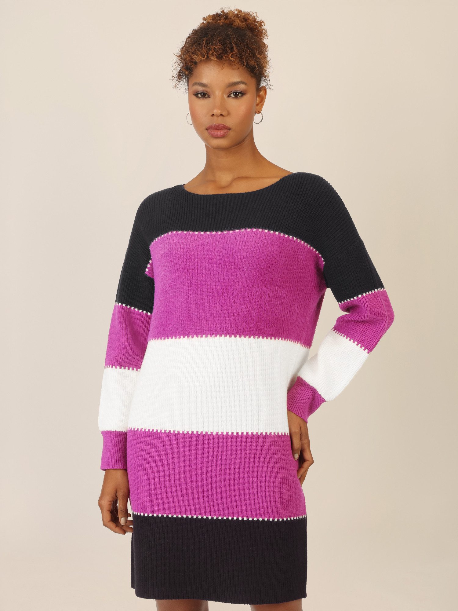 Apart Strickkleid mit breiten Blockstreifen günstig online kaufen