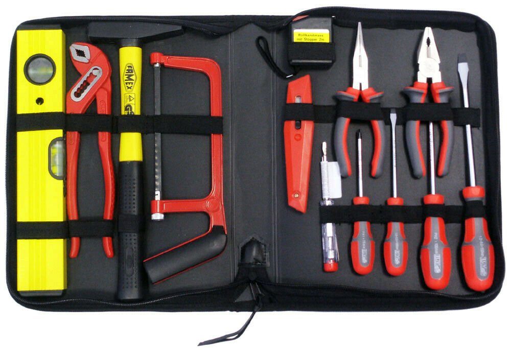FAMEX Werkzeugset 190-50 Werkzeugtasche, (für die Wohnung), Ideal als Geschenk | Werkzeug-Sets