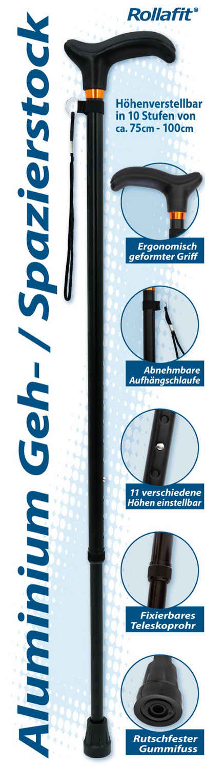Rollafit Gehstock Rollafit Teleskop-Gehstock mit TPR Griff