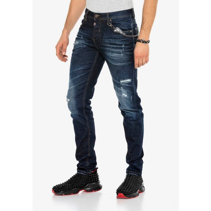 Cipo &amp; Baxx Slim-fit-Jeans im Used Look NZ7286