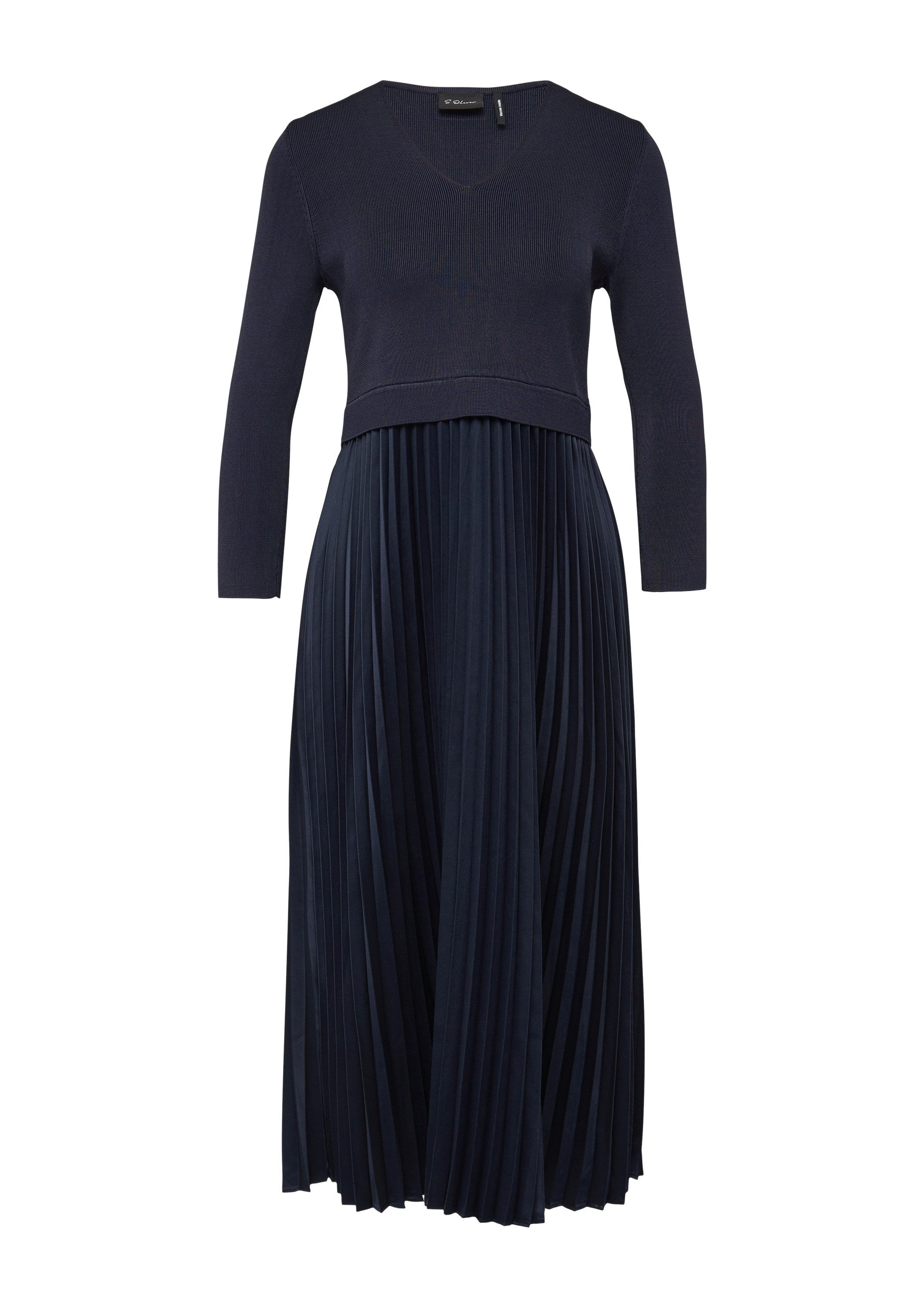 s.Oliver Midikleid Kleid Midikleid mit plissiertem günstig online kaufen