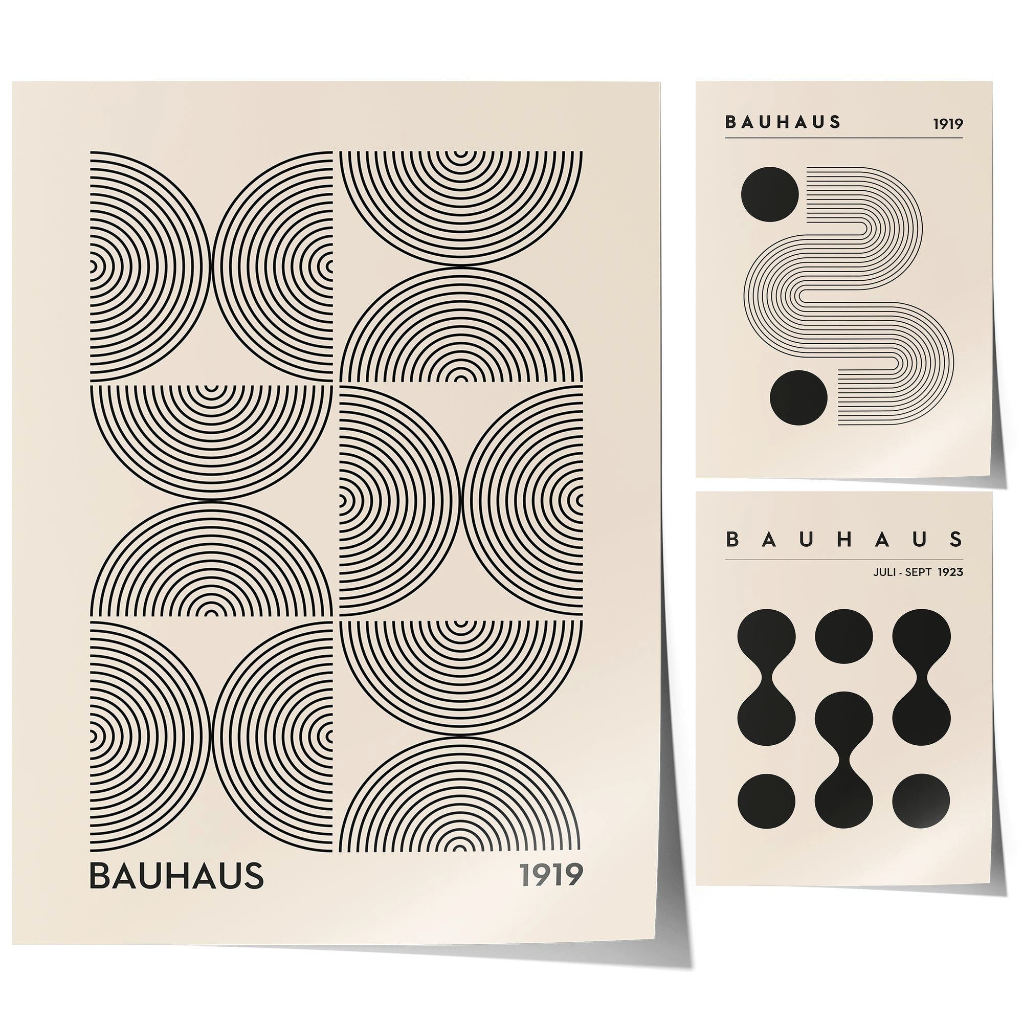 JUSTGOODMOOD Poster Premium ® Bauhaus Ausstellung Poster · Geschenkidee · Minimalistisch, B (1 St), verschiedene Größen wählbar