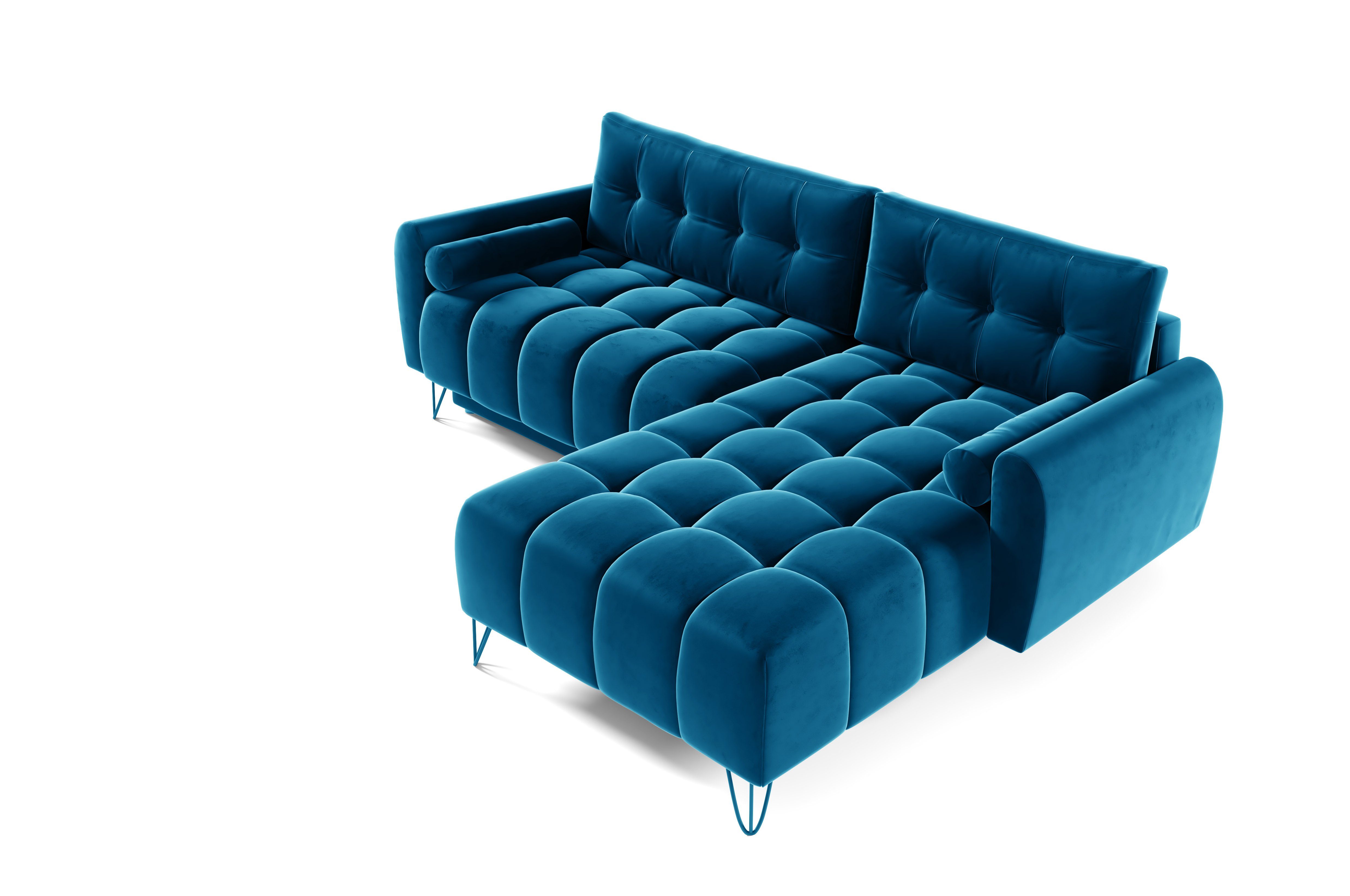 mit Bettzeugablage L-förmiges Ecksofa Ecke (BxHxT): Bettkasten Elegante Wohnzimmergarnitur Couch cm, Schlaffunktion Schlaffunktion 245x176x94 Sofagarnitu mit OHIO, und - MOEBLO