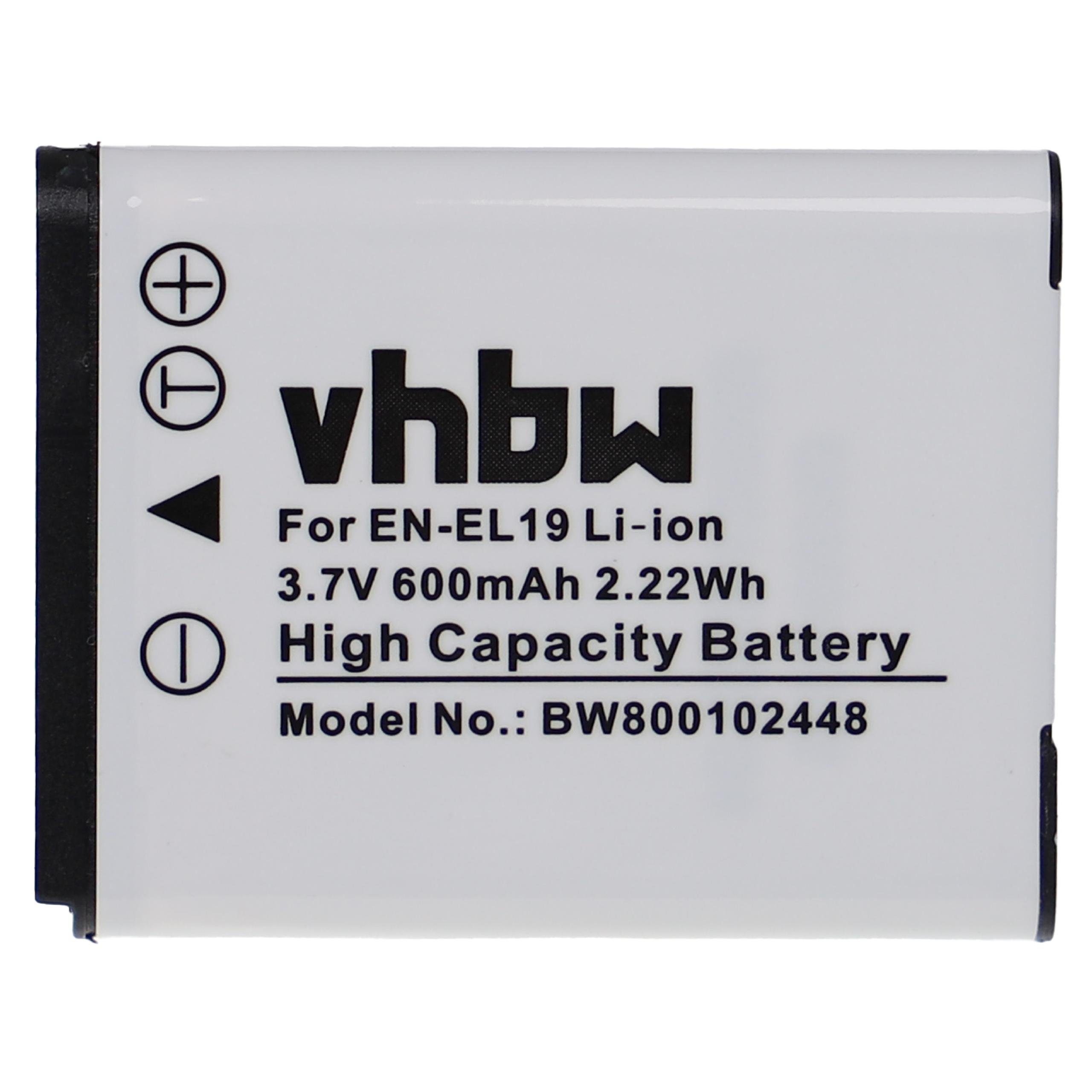 vhbw Ersatz für Nikon EN-EL19 für Kamera-Akku Li-Ion 600 mAh (3,7 V) | Akkus und PowerBanks