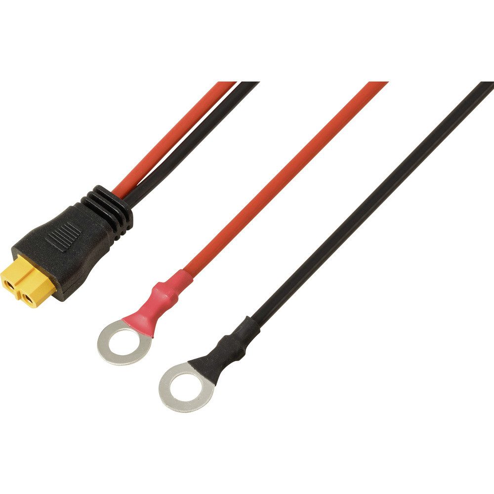 TRU COMPONENTS Rundstecker Ringkabelschuh zum XT60-Anschlusskabel 1 m TC-13619320 Schwarz, Rot T, TC-13619320