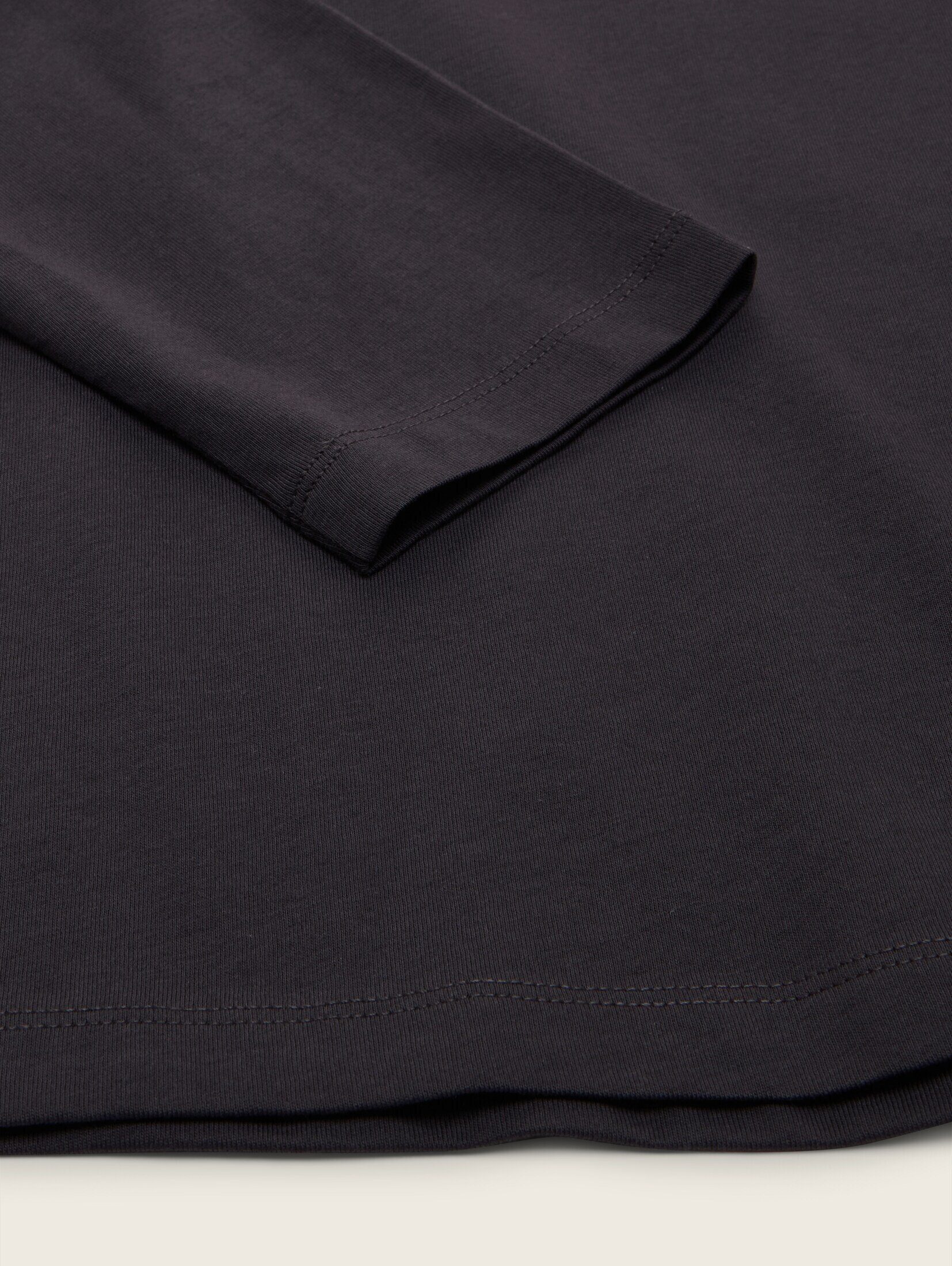 Print Oversize TOM T-Shirt coal mit TAILOR Langarmshirt grey