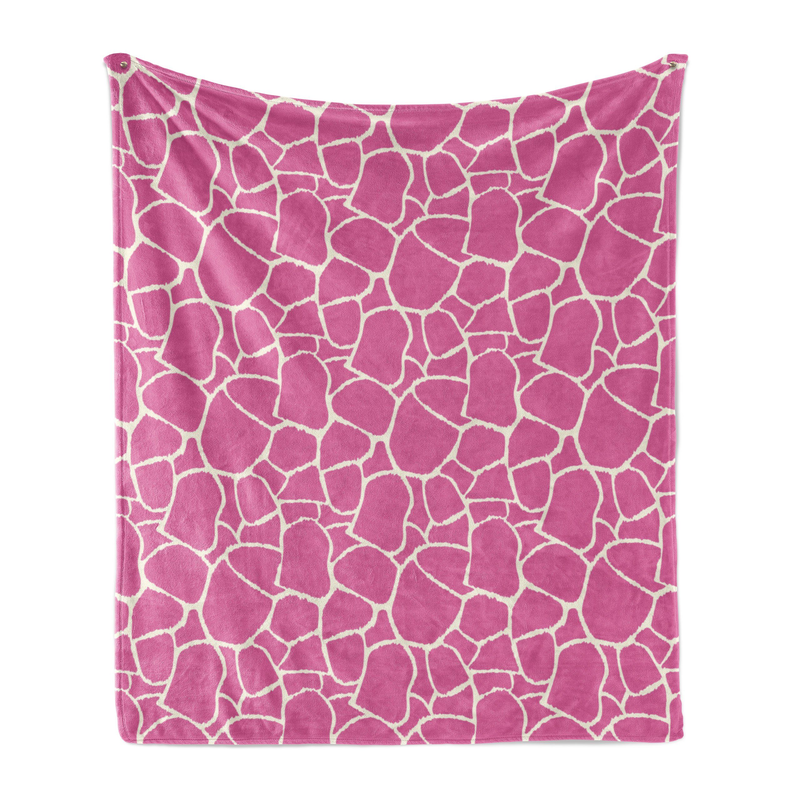 Wohndecke Gemütlicher Plüsch für den Innen- und Außenbereich, Abakuhaus, Hot Pink Zusammenfassung Giraffe Haut