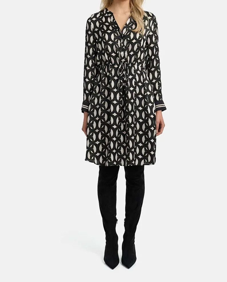 CATNOIR Blusenkleid Kleid in Viskose Satin CATNOIR muster