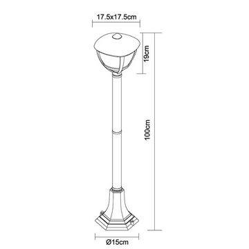 etc-shop LED Außen-Stehlampe, Leuchtmittel inklusive, Warmweiß, Außen Steh Leuchte Garten Strahler ALU Sockel Stand Lampe im