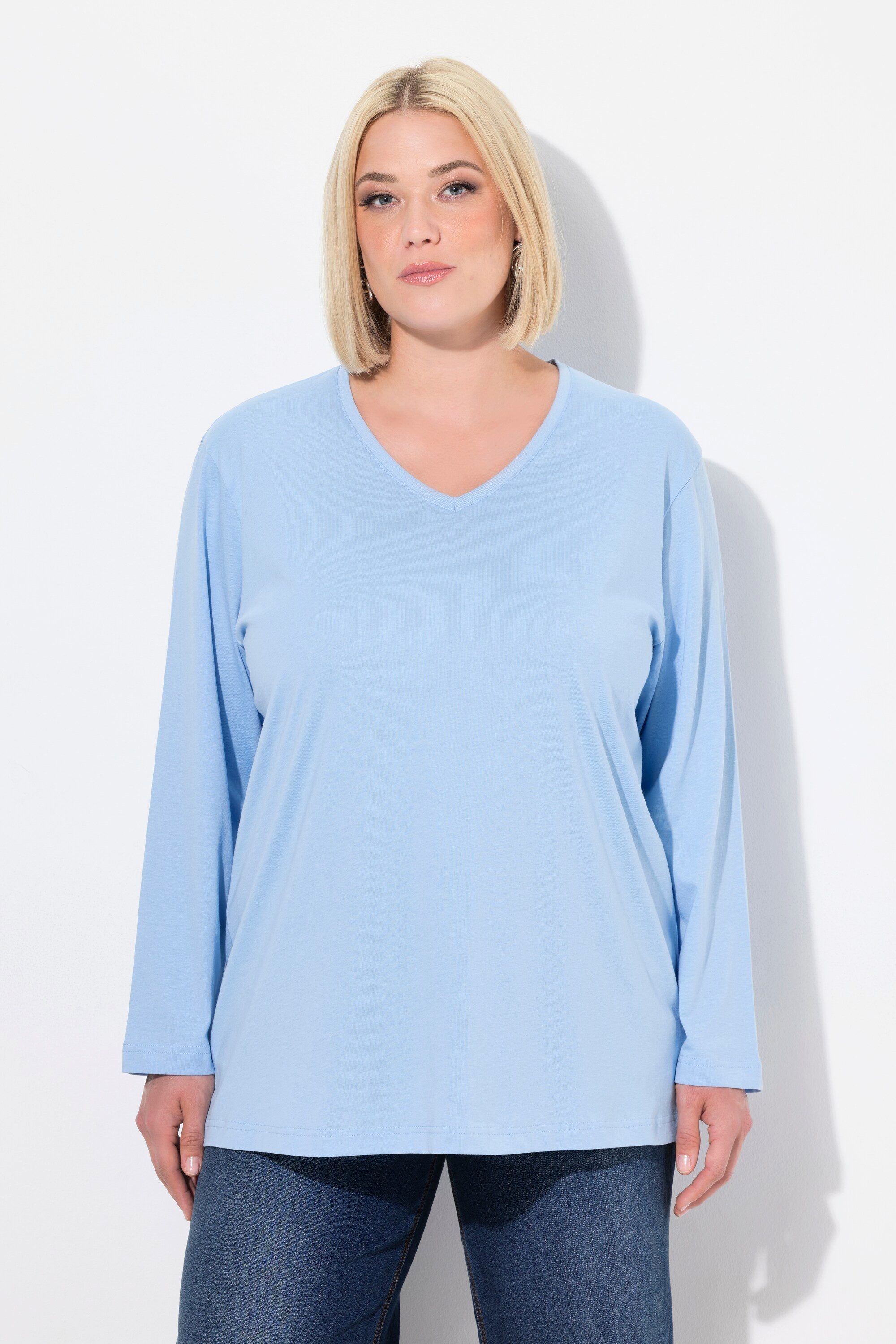 Ulla Popken T-Shirt Shirt V-Ausschnitt Relaxed günstig online kaufen