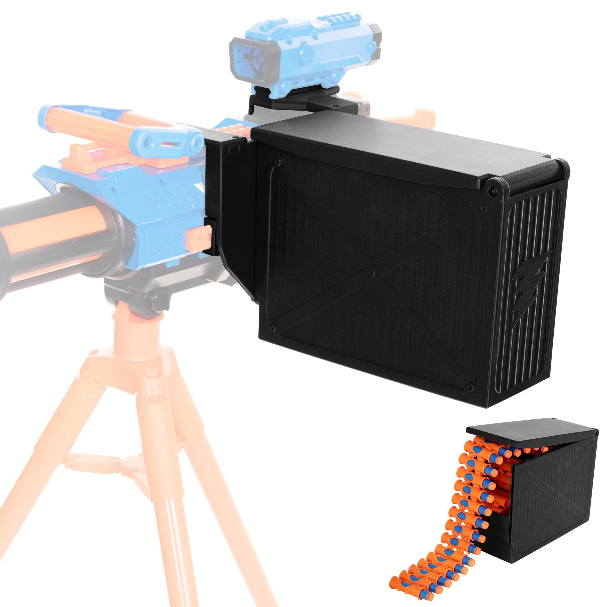 Blasterparts Blaster Gatling Ammo-Box für Rage Fire, Diese 3D-gedruckte Ammo Box für den X-Shot Insanity Rage Fire sorgt