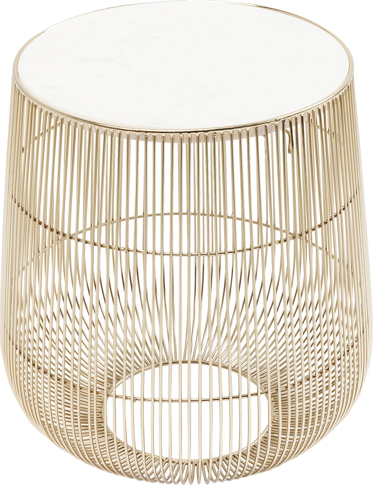 Beistelltisch Beistelltisch Beam Weiß Marmor Brass Ø32cm