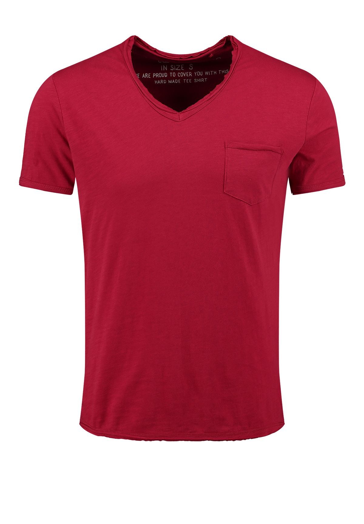 Key Largo T-Shirt Water vintage Look uni Basic MT00780 V-Ausschnitt unifarben kurzarm slim fit
