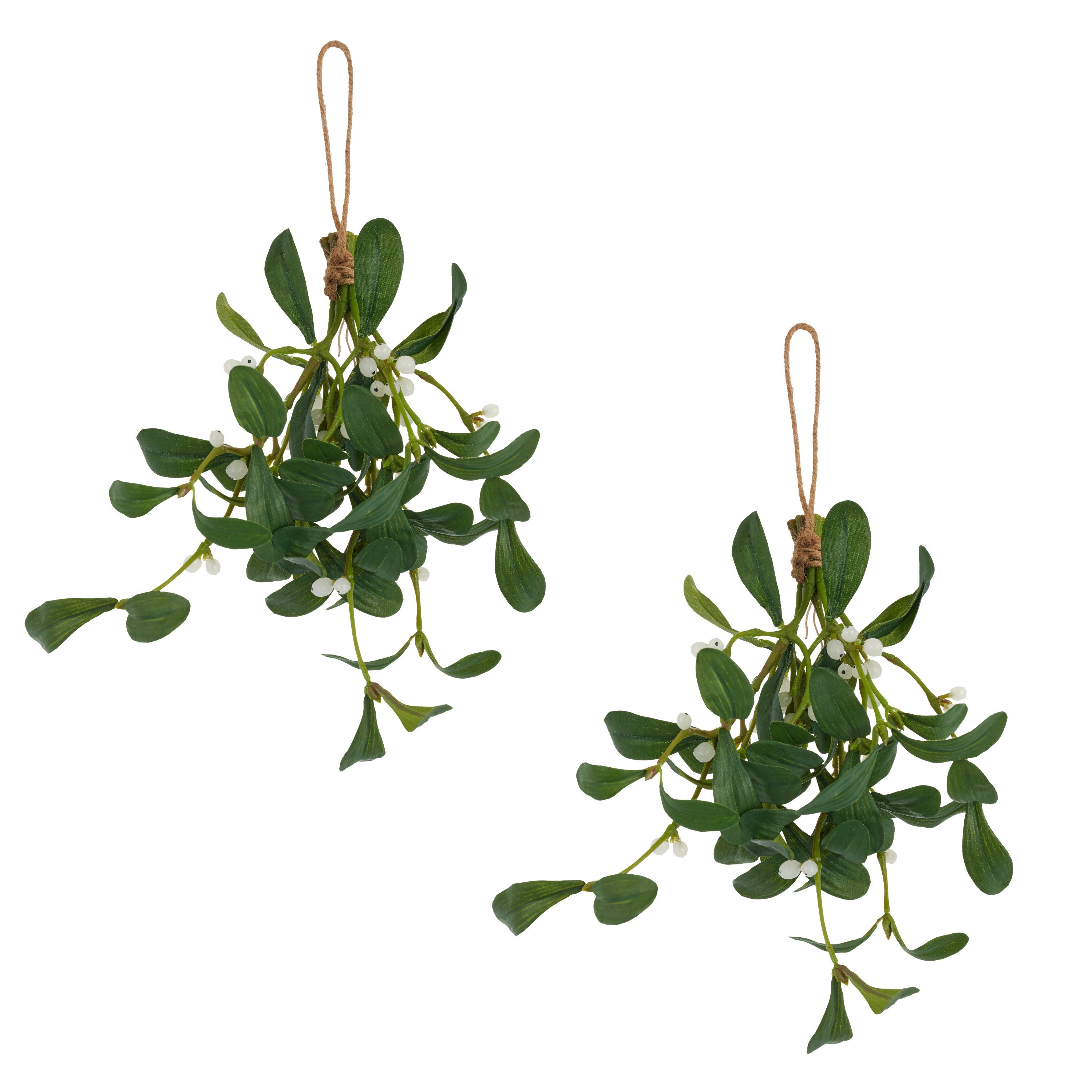 Winterliche Kunstpflanze Hänger mit Mistelzweigen, Creativ green, Höhe 26 c günstig online kaufen
