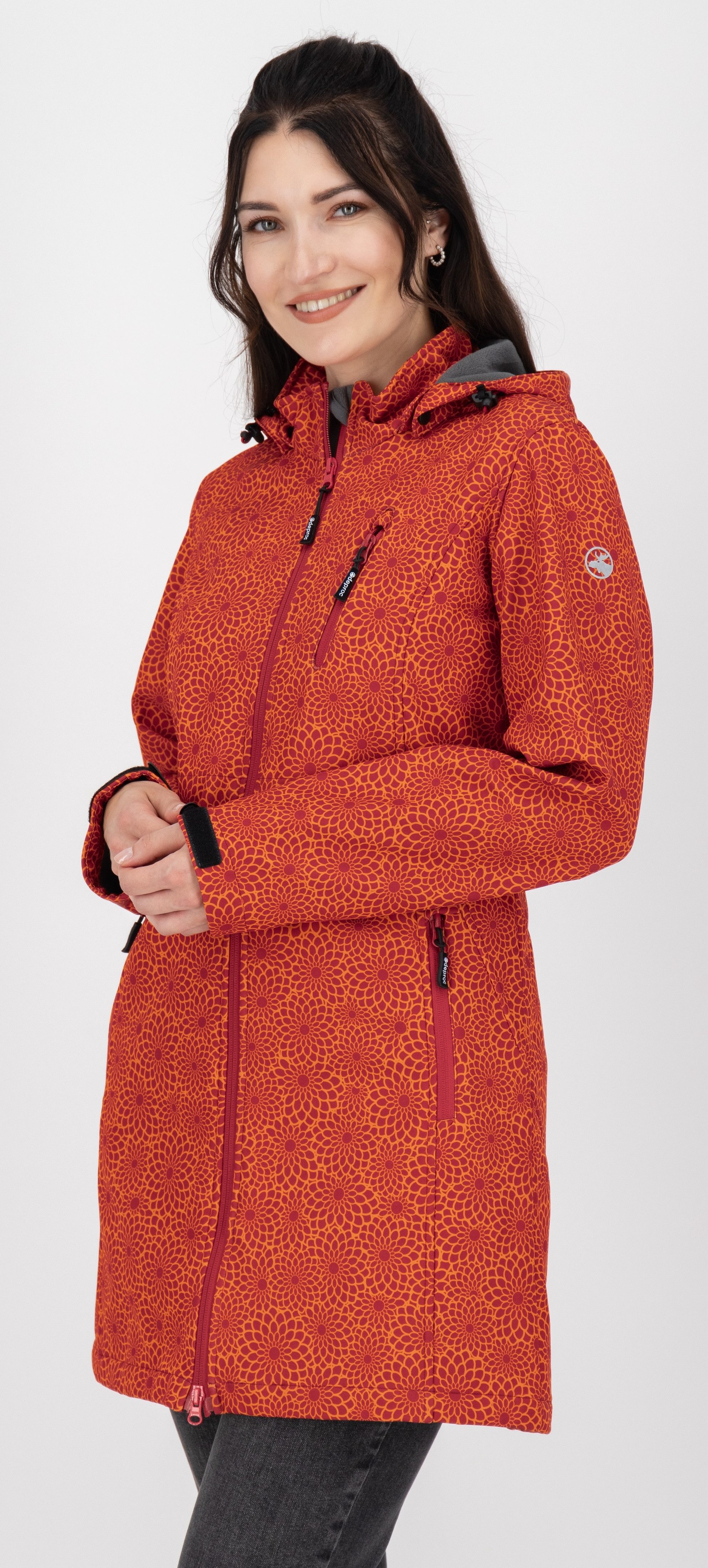 DEPROC Active Softshelljacke SHELBY LONG leichter Softshell Kurzmantel mit abnehmbarer Kapuze