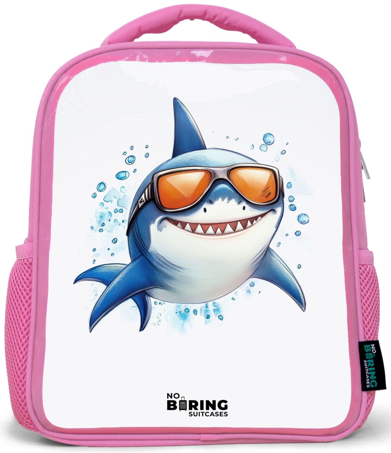 Rucksack Rosa - Cooler Hai mit Sonnenbrille im Wasser