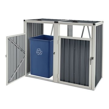 pro.tec Mülltonnenbox, »Tarbek« Mülltonnen Verkleidung für 2 Tonnen 240 L Stahl Anthrazit