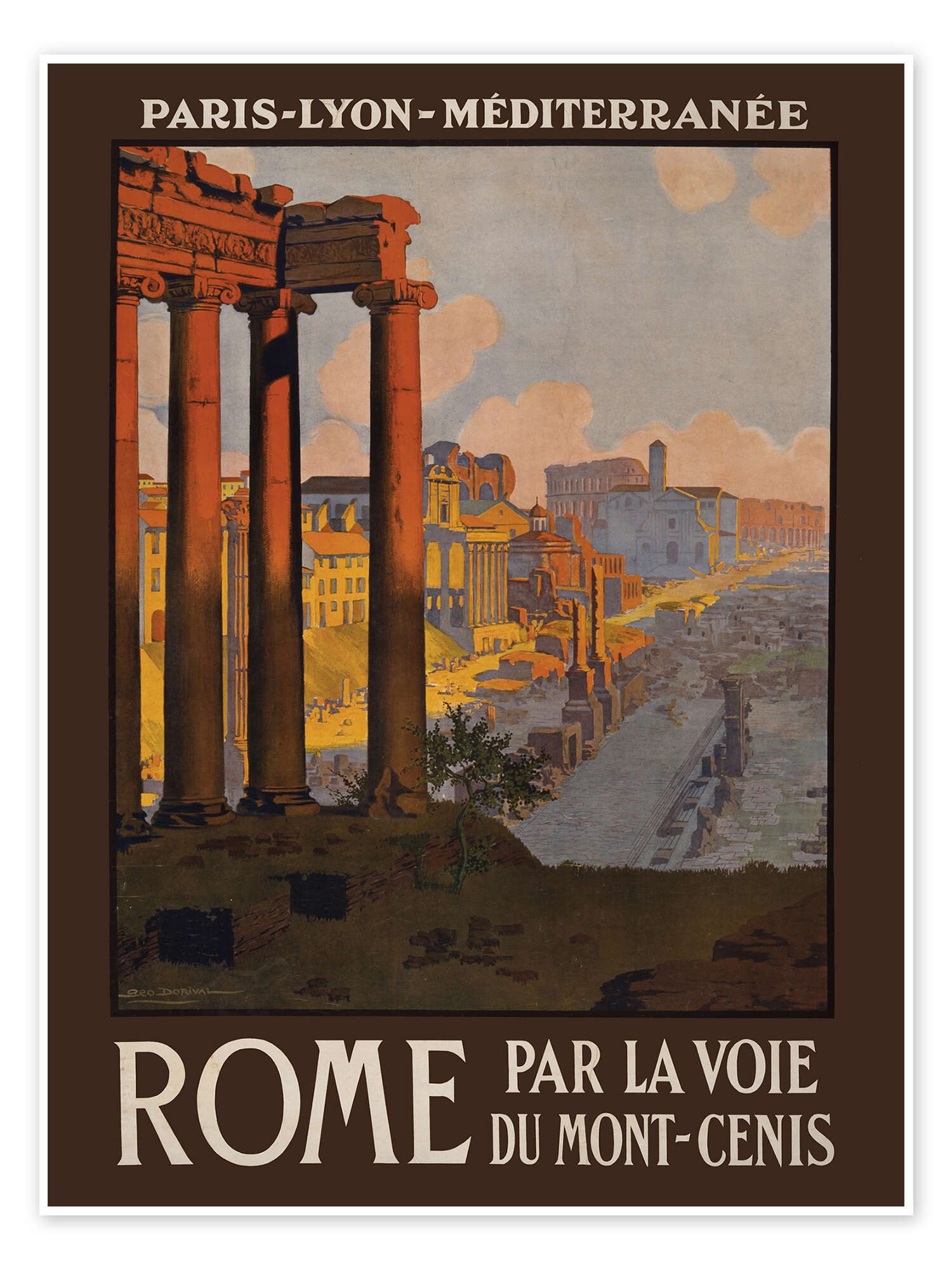 Posterlounge Wandbild Rome, Vintage Travel Collection, erhältlich als Poster, Leinwandbild, Wandsticker oder Acrylglasbild