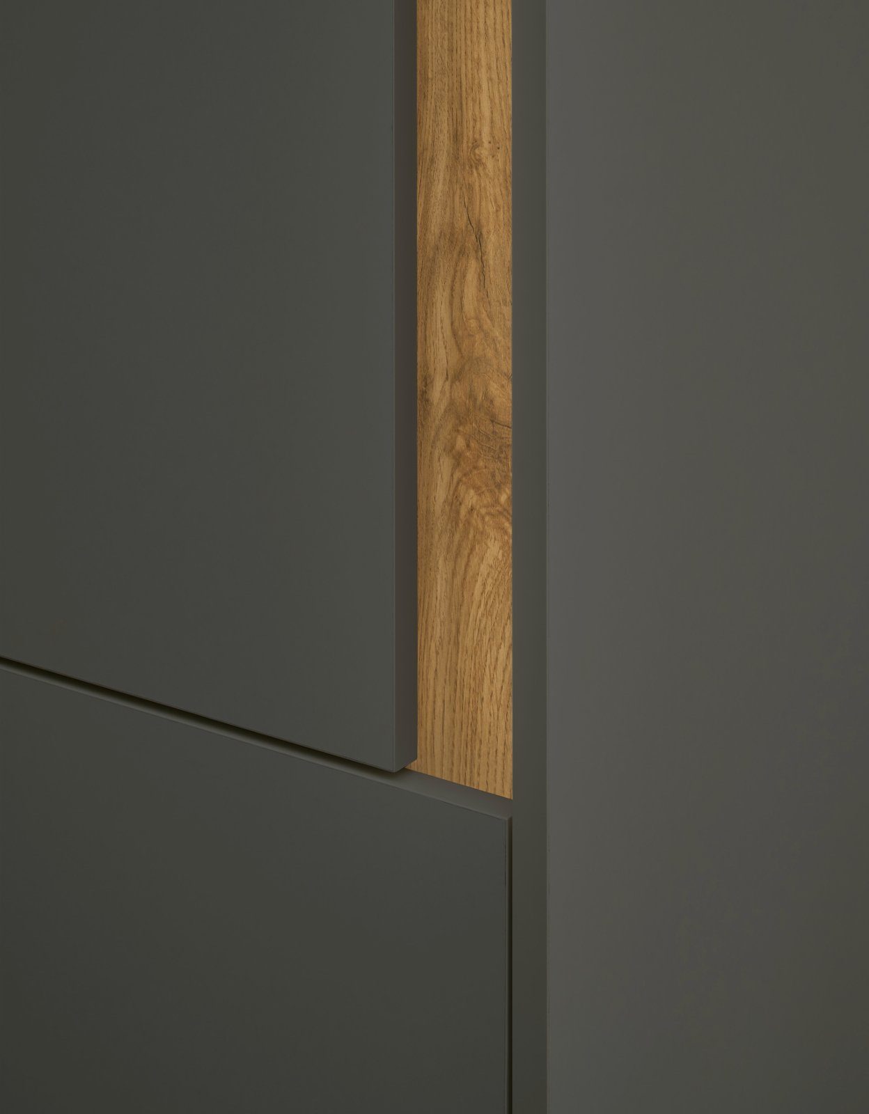 (in x Center, matt ca. Wohnwand Furn.Design mit Wotan mit 200 6-teilig, Eiche, Sekretär grau cm), 340