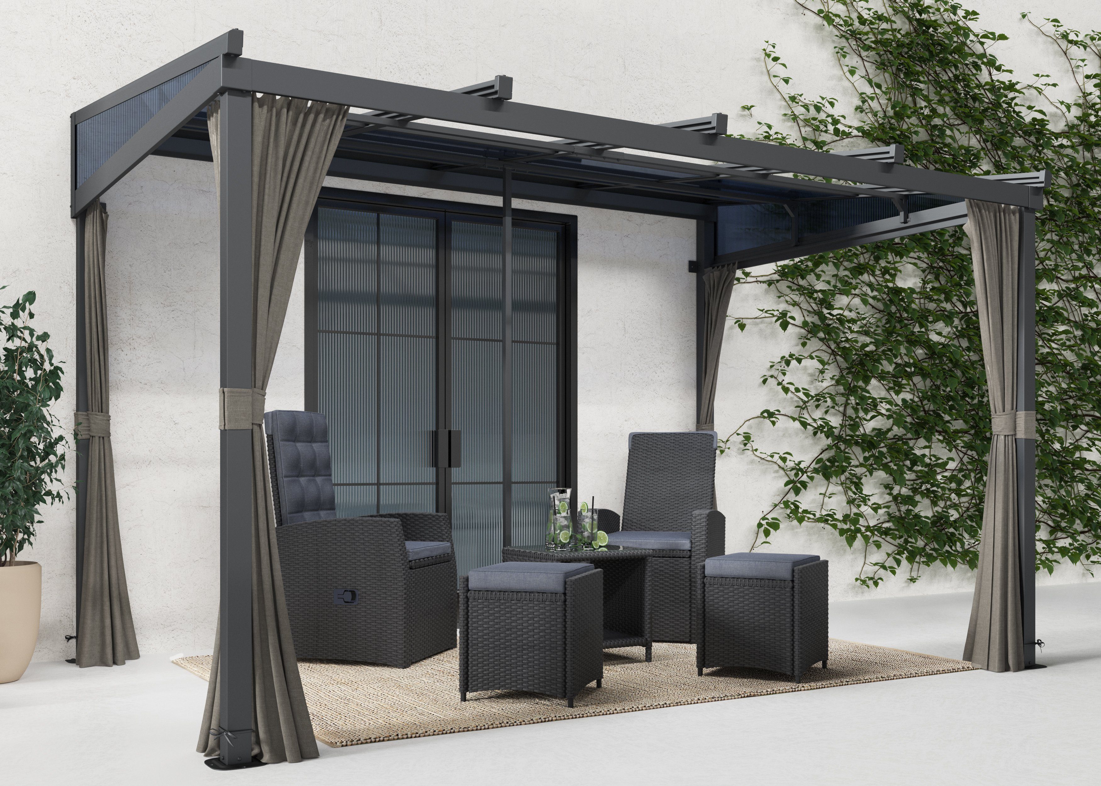 KONIFERA Anbaupavillon Bilbao, Terrassenüberdachung, verschiedene Maße, ohn günstig online kaufen