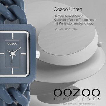 OOZOO Quarzuhr Oozoo Damen Armbanduhr Timepieces Analog, (Analoguhr), Damenuhr rechteckig, groß (ca 31x24mm) Kunststoffarmband, Fashion
