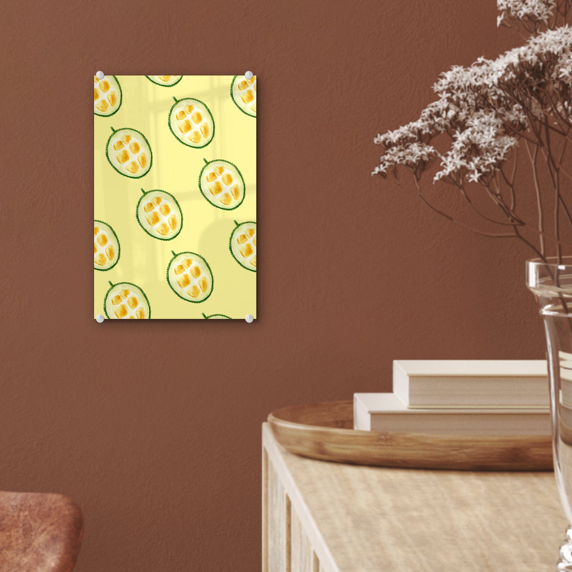 MuchoWow Acrylglasbild Zitrusfrüchte Glas - Wanddekoration St), - Foto - - Bilder Glas auf Obst Wandbild auf Glasbilder - Muster, (1