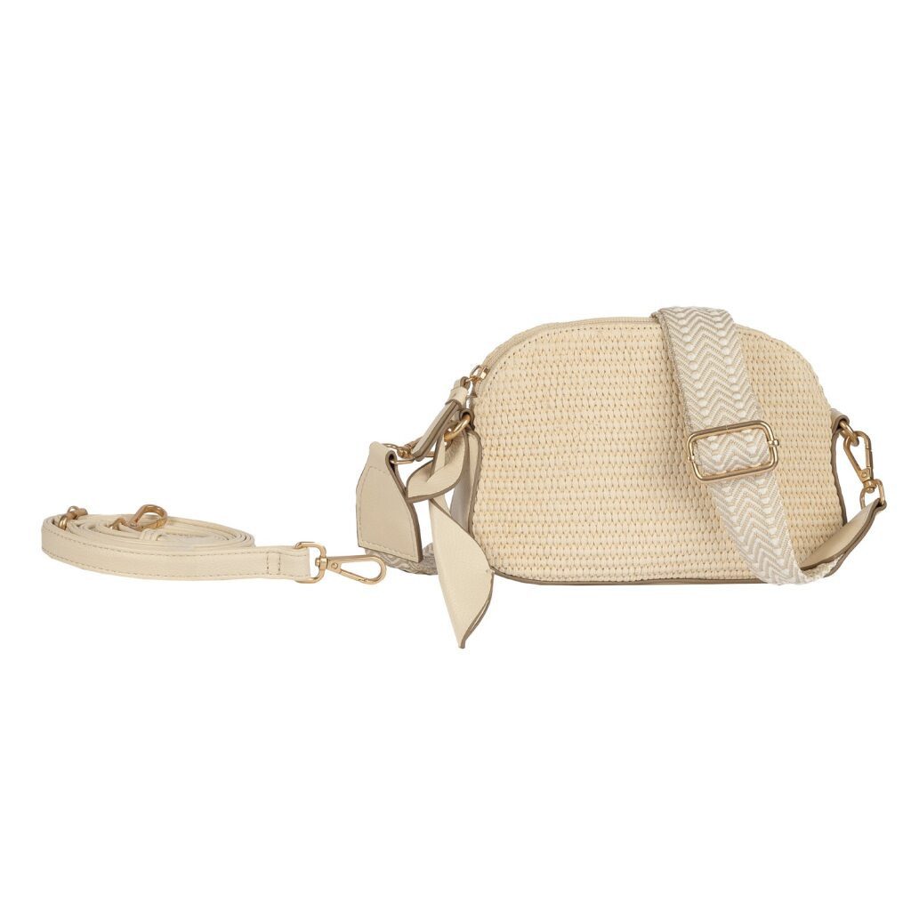 Gabor Handtasche Ophelio (Set, 2 Schultergurte: 1 Gewebeband, 1 aus hochwertigem Kunstleder), Damen Umhängetasche, Schultertasche in Bastoptik