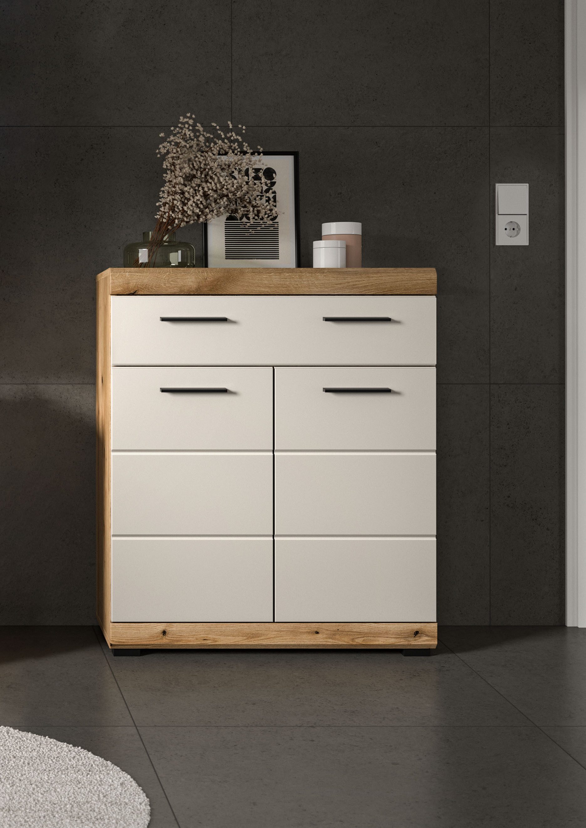 welltime Unterschrank SIENA, Breite 74cm, 2 Tür, 1 Schubkasten, 2 Fächer, MDF-Front (TOPSELLER)