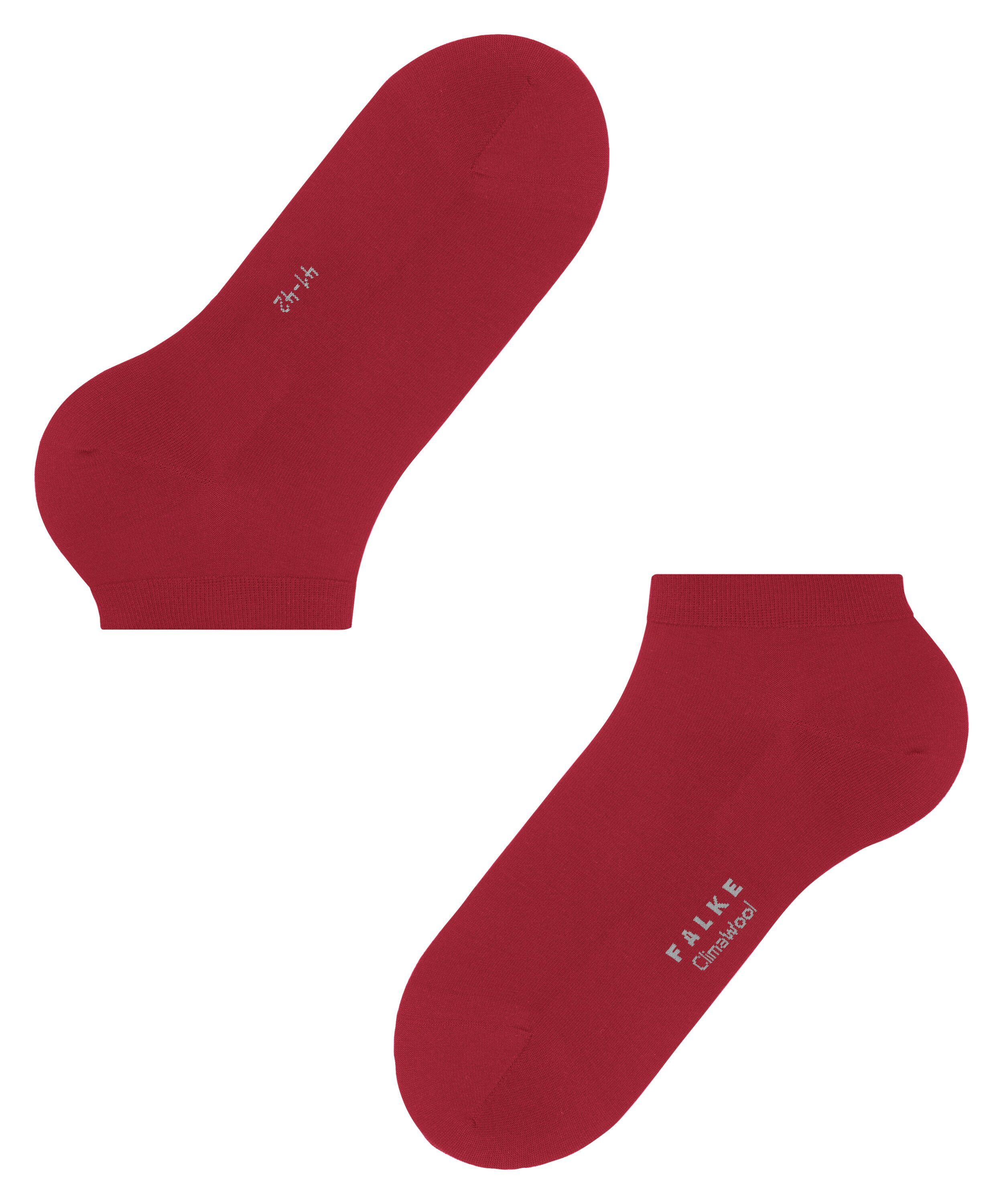 FALKE Sneakersocken ClimaWool (1-Paar) mit scarlet nachhaltigem (8228) Garn