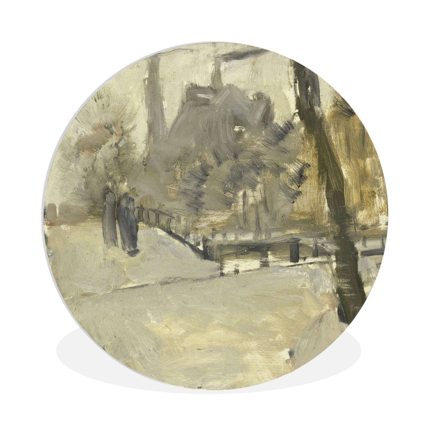 MuchoWow Gemälde St), Amsterdam Gemälde cm von (1 George in Leidsegracht Wanddekoration - 30x30 Wandbild, Breitner, Hendrik Kreis Wohnzimmer, Forex, Rundes Die