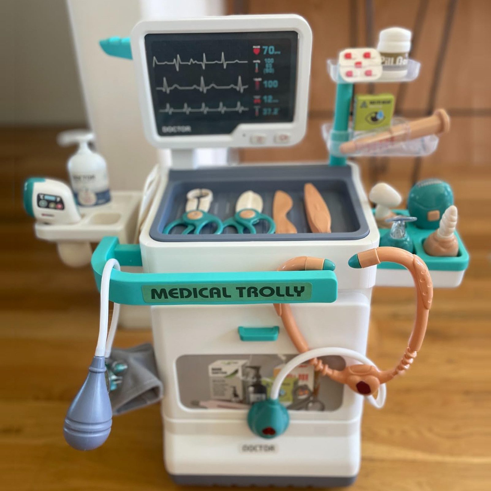 Esun Spielzeug-Arztkoffer Medizinisches Spielzeug Doktor Spielzeug Set für Jungen Mobile Cart, (Set, Mobiler medizinischer Wagen), großes Geschenk für Mädchen Kleinkinder 26 St.