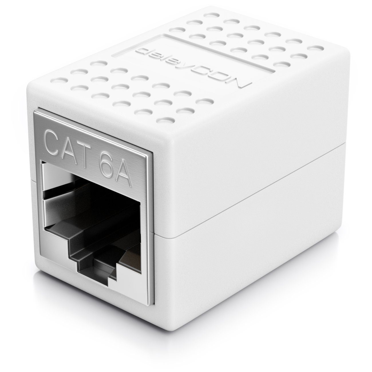 deleyCON 1x CAT6a Patchkabel Koppler Modular Geschirmt 2x RJ45 Buchse Netzwerk-Adapter