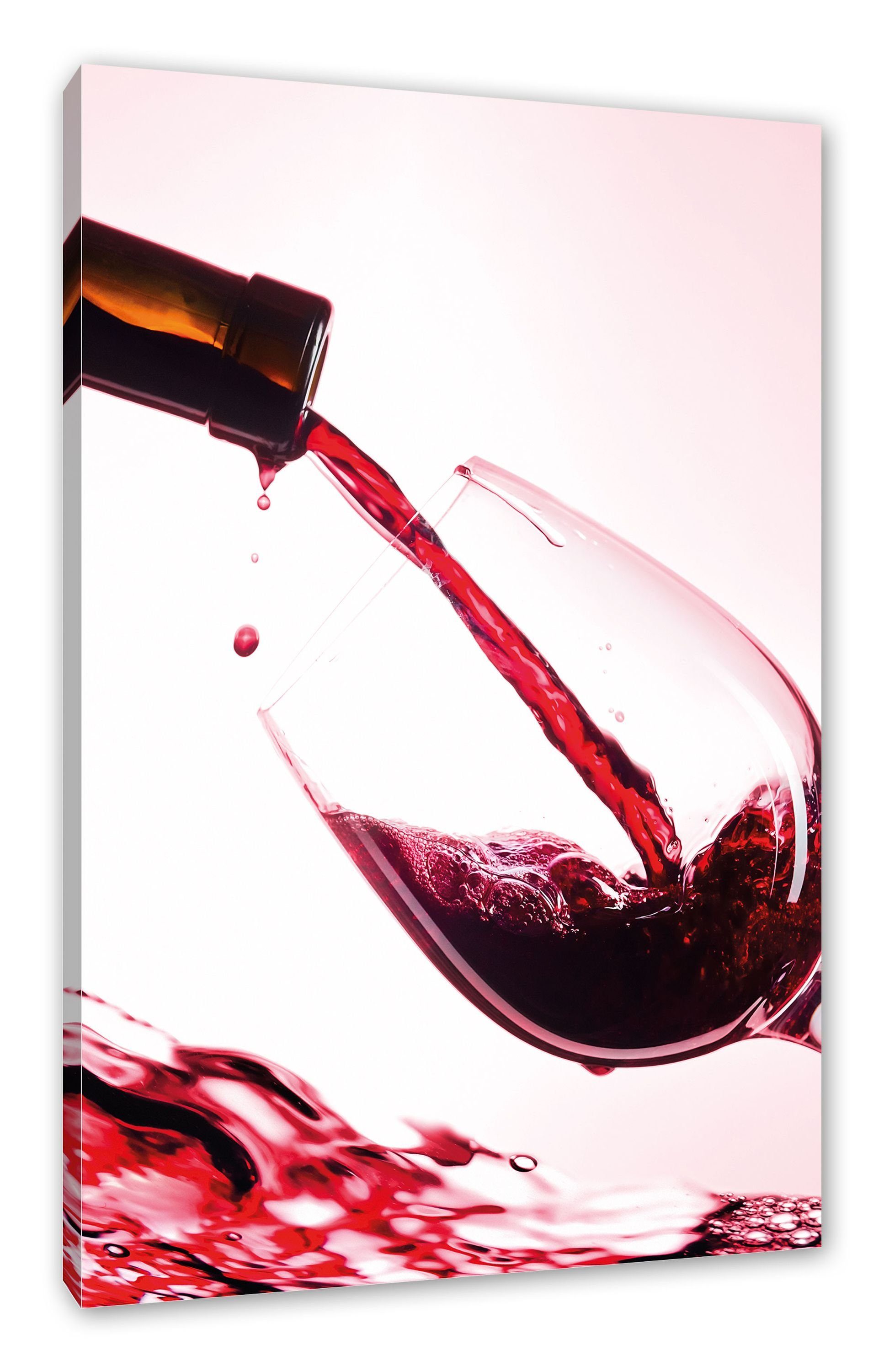 bespannt, (1 Leinwandbild Pixxprint Zackenaufhänger St), Leinwandbild fertig Wein inkl. Wein,
