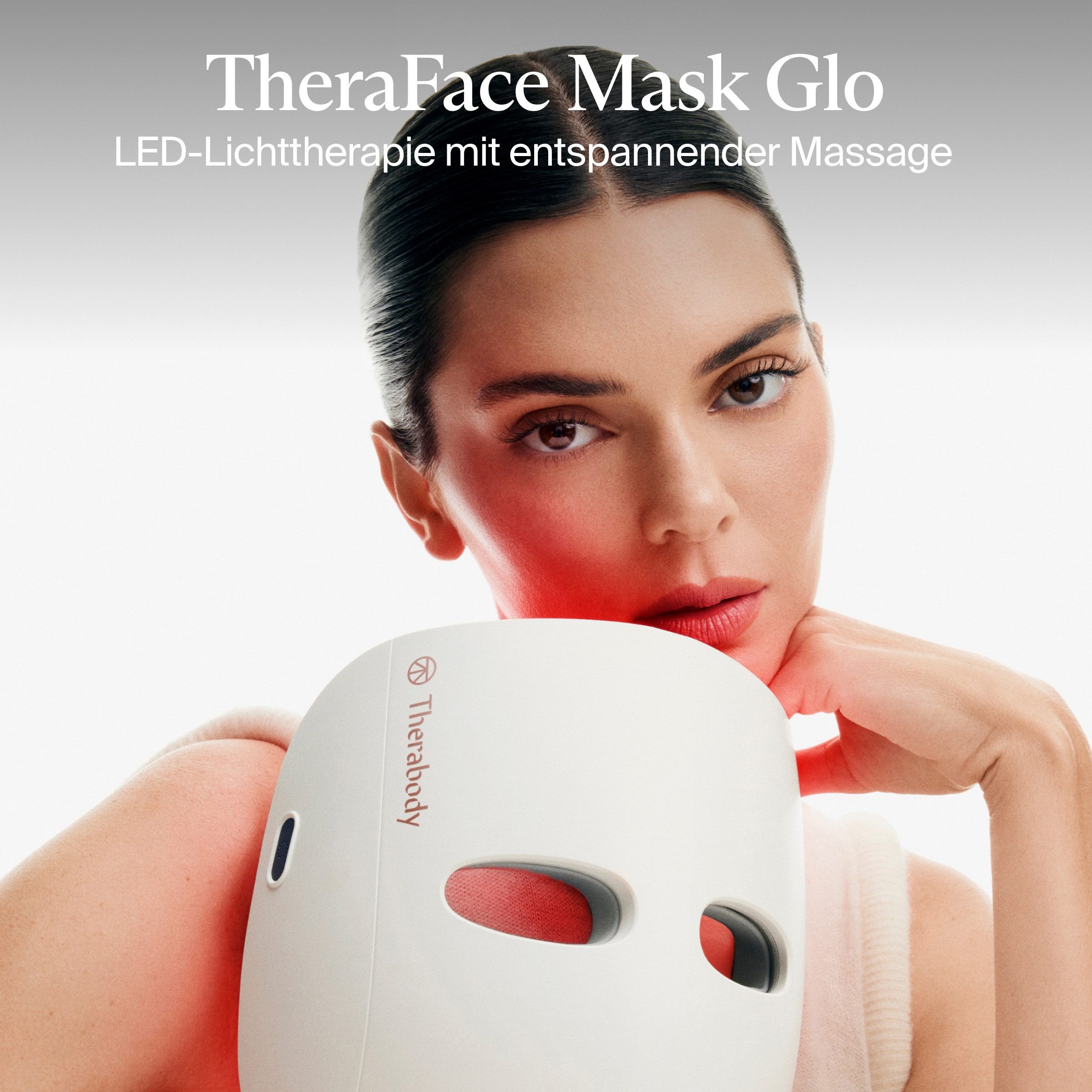 Therabody LED-Gesichtsmaske TheraFace Mask Glo LED-Hautpflegemaske mit Massagefunktion, Verbesserung der Hautstruktur, klinisch erwiesene Vorteile