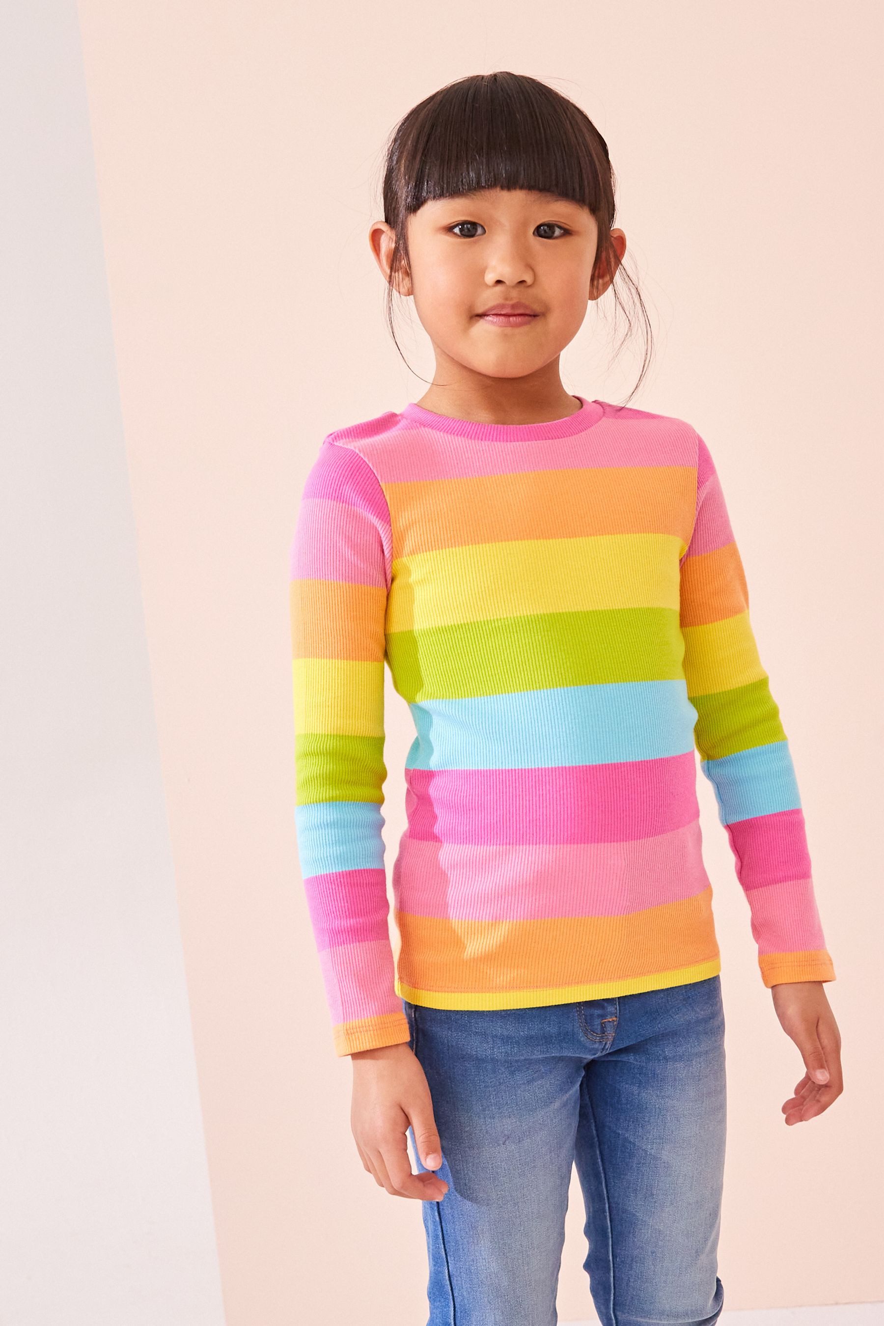Next Langarmshirt Geripptes Langarmshirt (1-tlg) günstig online kaufen
