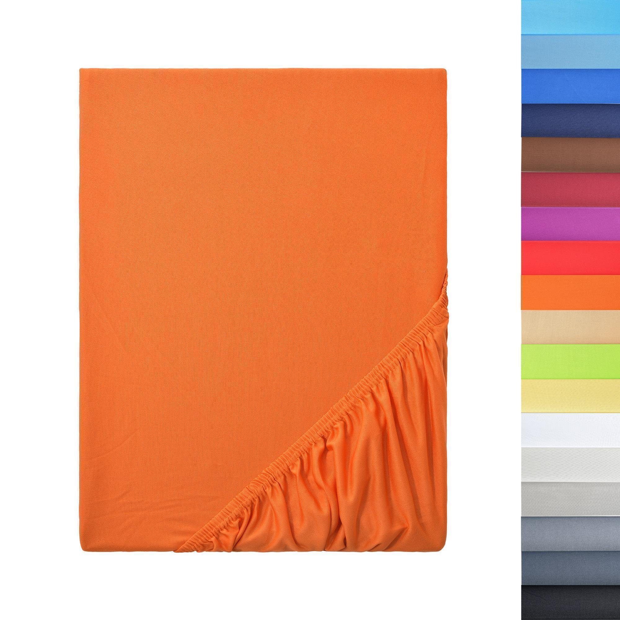 Spannbettlaken Microfaser Spannbettlaken, NatureMark, Polyester, Gummizug: rundum, viele Größen und Farben Markenware, 140x200cm, Terrakotta