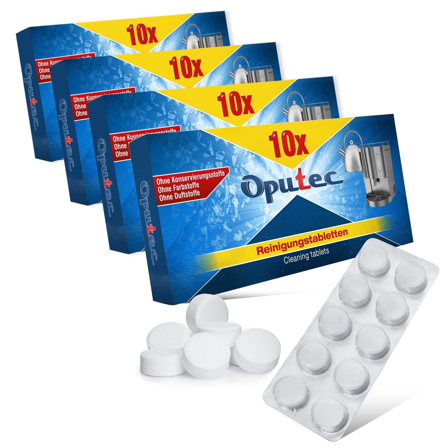 Oputec 40x Kaffee-Reinigungstabletten Kaffeefettlöser